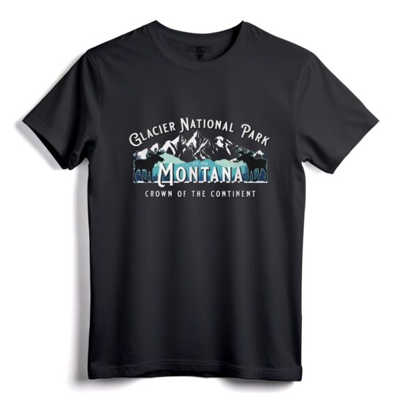 Glacier-Nationalpark Montana Elch Wandern Camping Souvenir T-Shirt - Familienurlaub Bekleidung für Männer, Frauen und Kinder