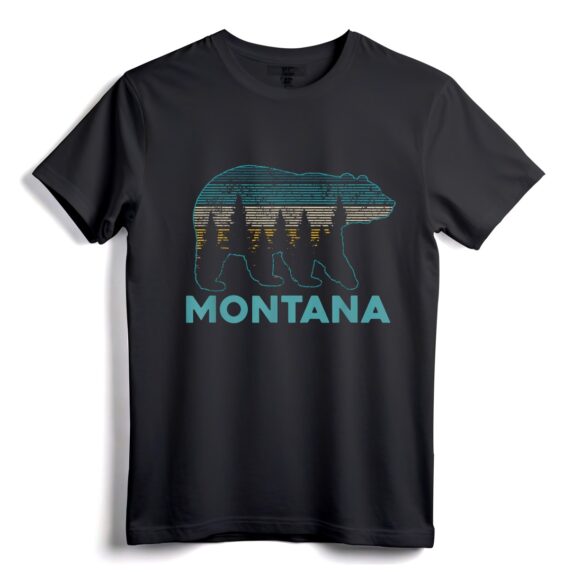 Montana Vintage Grizzlybär Natur Wandern Souvenir Geschenk T-Shirt - Vintage-Design für Naturliebhaber und Wanderbegeisterte