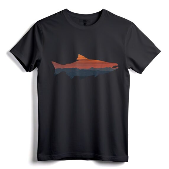 Lachsfischen Natur Outdoor Wandern Camping Fischer Geschenk T-Shirt - Leichte Fischerbekleidung für Outdoor-Abenteuer